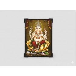 Generic Wooden Lord Ganesha Table Top Devotional Player (Multicolor)
