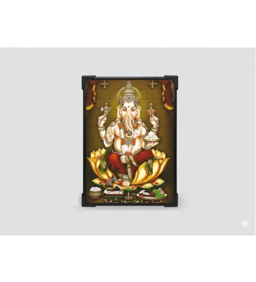 Generic Wooden Lord Ganesha Table Top Devotional Player (Multicolor)