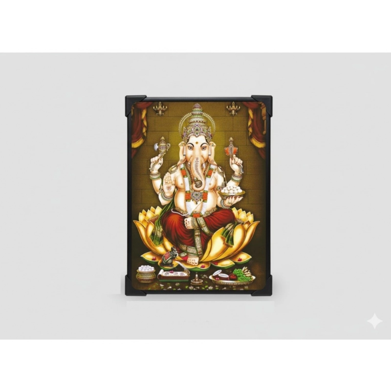 Generic Wooden Lord Ganesha Table Top Devotional Player (Multicolor)