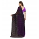 Generic Women's Georgette Printed Saree With Unstitched Blouse 5.5Mtr (Black-Purple) Generic Women's Georgette Printed Saree With Unstitched Blouse 5.5Mtr (Black-Purple)