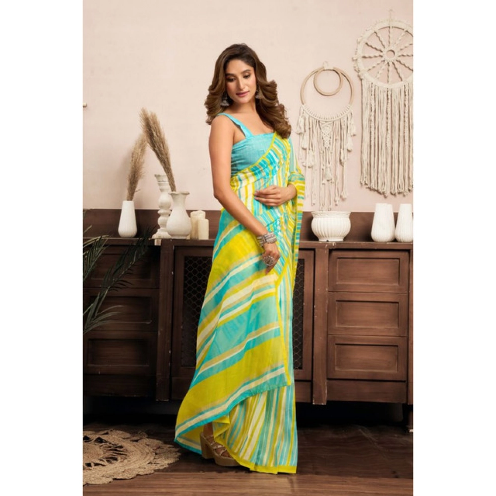 Generic Women's Linen Cotton Printed Ready To Wear With Pocket Saree With Unstitched Blouse 5.5 Mtr (Light_Aqua_Blue) Generic Women's Linen Cotton Printed Ready To Wear With Pocket Saree With Unstitched Blouse 5.5 Mtr (Light_Aqua_Blue)