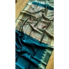 Generic Women's Tussar Silk Madhubani Saree With Unstitched Blouse 5.5Mtr (Rama)
