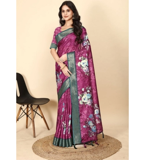 Generic Women's Cotton Blend Floral Printed Saree With Unstitched Blouse 5.5Mtr (Multicolor) Generic Women's Cotton Blend Floral Printed Saree With Unstitched Blouse 5.5Mtr (Multicolor)