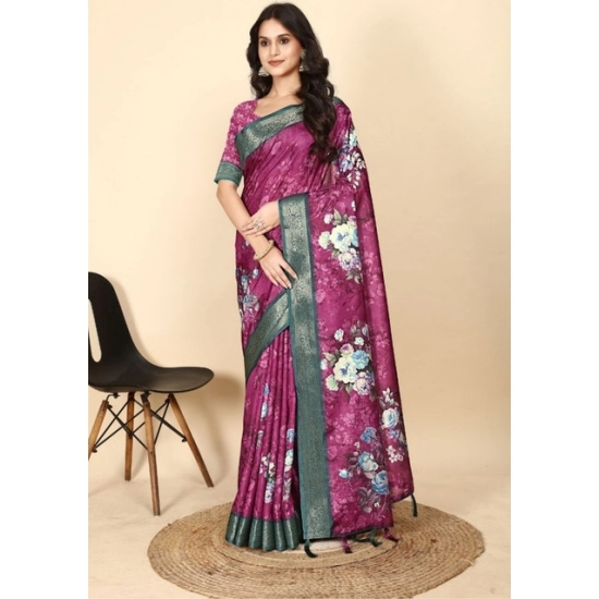 Generic Women's Cotton Blend Floral Printed Saree With Unstitched Blouse 5.5Mtr (Multicolor) Generic Women's Cotton Blend Floral Printed Saree With Unstitched Blouse 5.5Mtr (Multicolor)