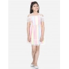 Generic Girl's Polyester Self Design Cold Shoulder Dress (Multicolor) Generic Girl's Polyester Self Design Cold Shoulder Dress (Multicolor)
