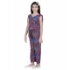 Generic Girl's Polyester Crepe Floral Short Sleeve Set (Multicolor)