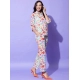 Generic Women's Polyester Floral 3-4th Sleeve Co-Ord Set (Multicolor) Generic Women's Polyester Floral 3-4th Sleeve Co-Ord Set (Multicolor)