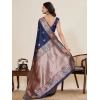 Generic Women's Faux_Banarasi_Silk Woven Saree With Unstitched Blouse 5.5Mtr (Navy_Blue)