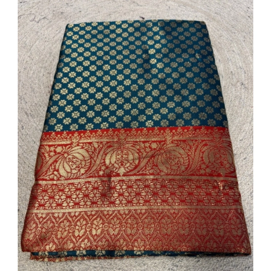 Generic Women's Jacquard Printed Saree With Unstitched Blouse 5.5Mtr (Teal) Generic Women's Jacquard Printed Saree With Unstitched Blouse 5.5Mtr (Teal)