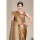 Generic Women's Cotton Silk  Printed Saree With Unstitched Blouse 5.5Mtr (Peach)