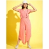 Generic Girl's Polyester Floral Sleeveless Jumpsuit (Pink) Generic Girl's Polyester Floral Sleeveless Jumpsuit (Pink)