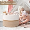 Generic Cotton Dori 16x14 Inch Storage Basket For Clothes With Out Lid (White-Beige-White)