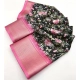 Generic Women's Cotton Silk Floral Printed Saree With Unstitched Blouse 5.5Mtr (Black)