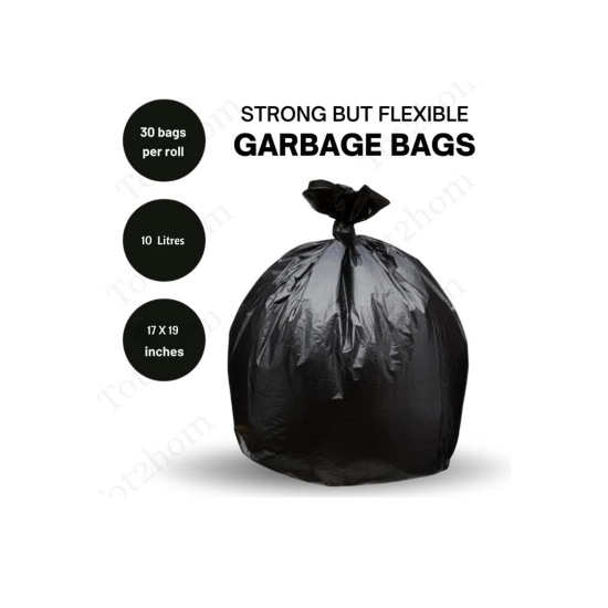 Generic Pack of 5 Biodegradeable Vegetable-Paper 17 x 19 Inches Garbage Bag (Black)
