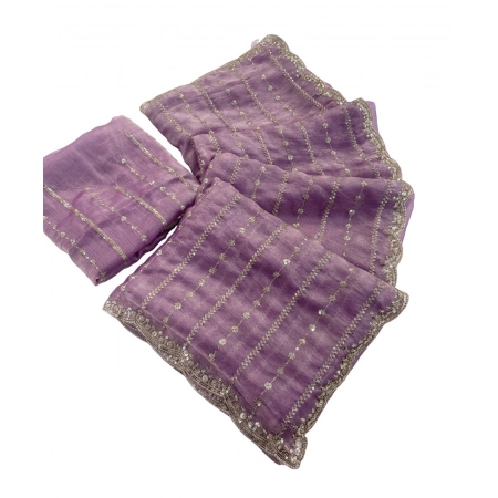 Generic Women's Slik Embellished Saree With Unstitched Blouse 5.5Mtr (Lavender) Generic Women's Slik Embellished Saree With Unstitched Blouse 5.5Mtr (Lavender)