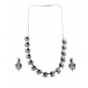 Generic Women's Brass Silver Plated Necklace set (Blue) Generic Women's Brass Silver Plated Necklace set (Blue)