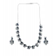 Generic Women's Brass Silver Plated Necklace set (Blue) Generic Women's Brass Silver Plated Necklace set (Blue)