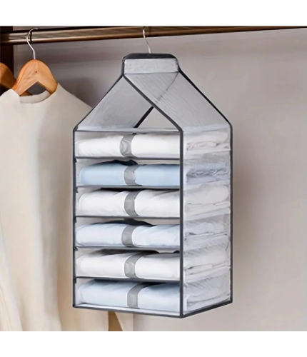 Generic Hanging Foldable Fabric Closet Organizer with 6 Shelves
