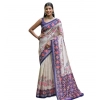 Generic Women's Faux_Tussar Floral Jal With Patola Print Saree With Unstitched Blouse 5.5Mtr (Blue)