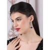 Generic Women's Brass Silver Plated Drop Earrings (Blue)
