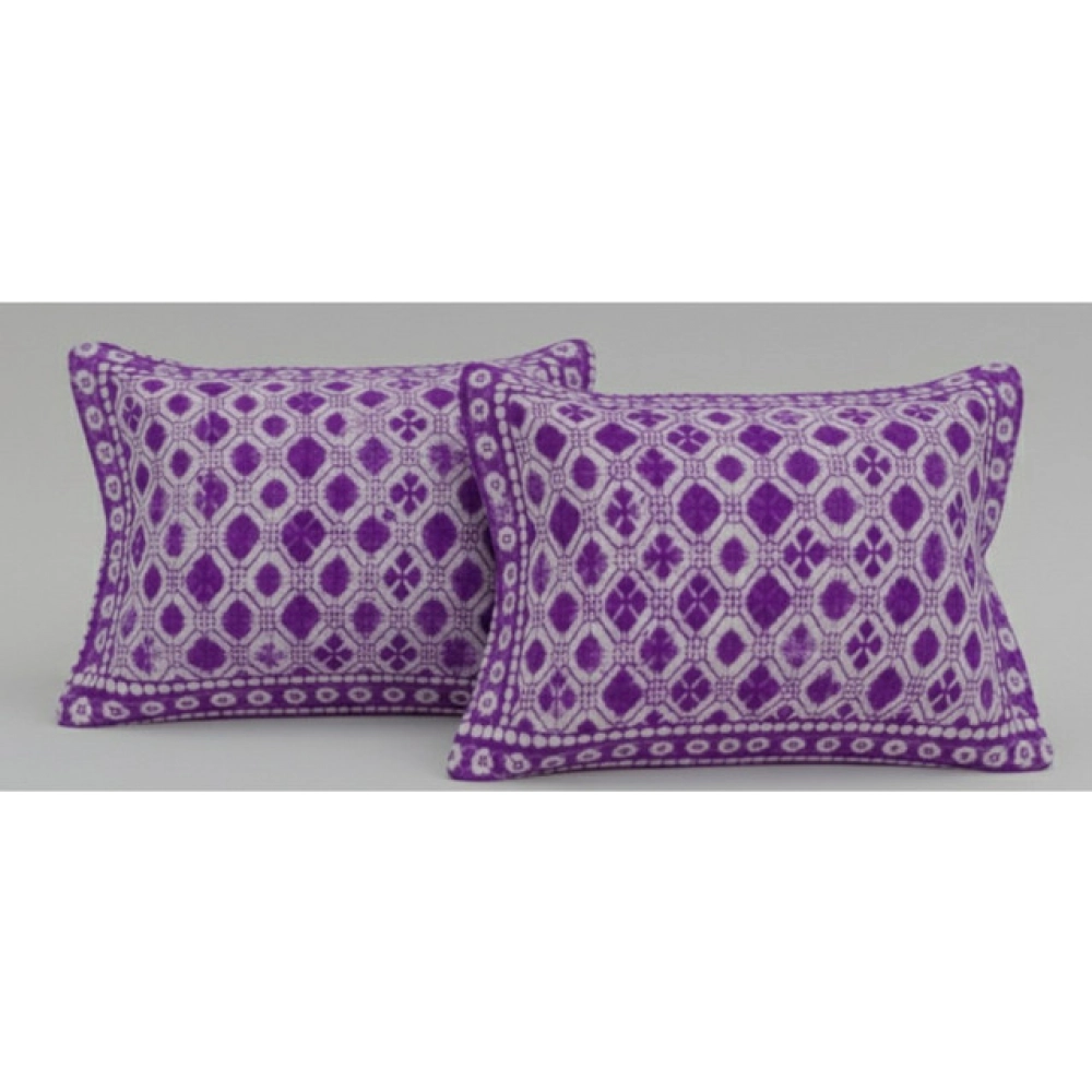Generic Fleece Geometric Double Polar Warm Bedsheet with 2 Pillow Cover (Purple)