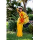 Generic Women's Georgette  Printed Saree With Unstitched Blouse 5.5Mtr (Yellow)