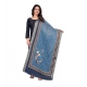 Generic Women's chanderi silk  Printed Dupatta (Navy Blue, Length: 2 Mtr)
