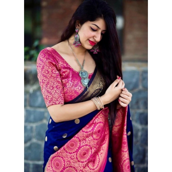 Generic Women's Soft Lichi Silk Printed Saree With Unstitched Blouse 5.5Mtr (Blue) Generic Women's Soft Lichi Silk Printed Saree With Unstitched Blouse 5.5Mtr (Blue)