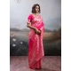 Generic Women's Silk Blend Printed Saree With Unstitched Blouse 5.5Mtr (Pink) Generic Women's Silk Blend Printed Saree With Unstitched Blouse 5.5Mtr (Pink)