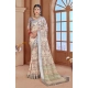 Generic Women's Printed Cotton Linen Saree withPrinted  Saree With Unstitched Blouse (Beige, 5-6Mtrs)