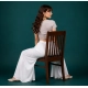 Generic Women's Georgette Solid Mid-Rise Wide Leg Flared Palazzo Pants with Elastic Waist (White) Generic Women's Georgette Solid Mid-Rise Wide Leg Flared Palazzo Pants with Elastic Waist (White)