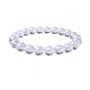 Generic Natural Crystal 8mm Clear Quartz Bracelet (White)