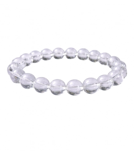 Generic Natural Crystal 8mm Clear Quartz Bracelet (White)