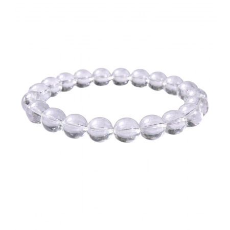 Generic Natural Crystal 8mm Clear Quartz Bracelet (White)