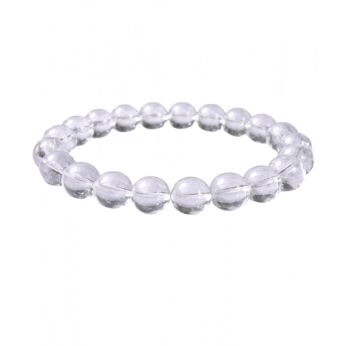 Generic Natural Crystal 8mm Clear Quartz Bracelet (White)