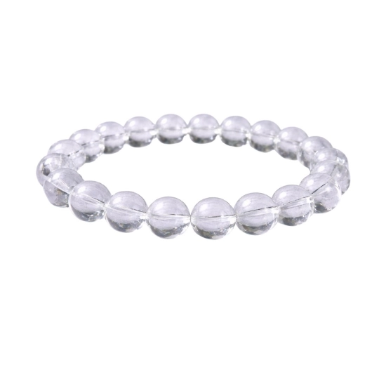 Generic Natural Crystal 8mm Clear Quartz Bracelet (White)