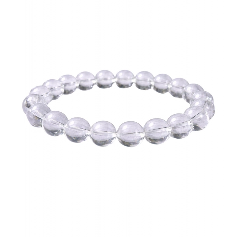 Generic Natural Crystal 8mm Clear Quartz Bracelet (White)