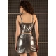 Generic Women's Polyester Solid Shoulder Straps Top (Silver) Generic Women's Polyester Solid Shoulder Straps Top (Silver)