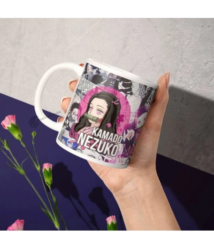Generic Anime Kamado Nezuko Ceramic Printed Coffee Mug (White)