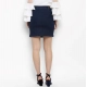 Generic Women's Denim Front Button Buttoned Skirt (Blue)
