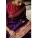 Generic Women's Soft Litchi Silk Jacquard Work Saree With Unstitched Blouse 5.5Mtr (Purple)