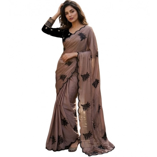 Generic Women's Viscose Silk Embroidered Saree With Unstitched Blouse 5.5Mtr (Brown) Generic Women's Viscose Silk Embroidered Saree With Unstitched Blouse 5.5Mtr (Brown)