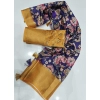 Generic Women's Cotton Silk Floral Printed Saree With Unstitched Blouse 5.5Mtr (Multicolor)