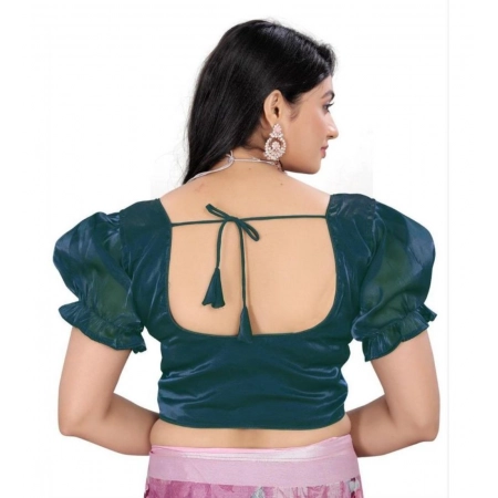Generic Women's Jimmy Solid Designer Neck Elastic Sleeve Readymade Blouse (Teal 38 , Alterable up to 42)-PID65835 Generic Women's Jimmy Solid Designer Neck Elastic Sleeve Readymade Blouse (Teal 38 , Alterable up to 42)-PID65835