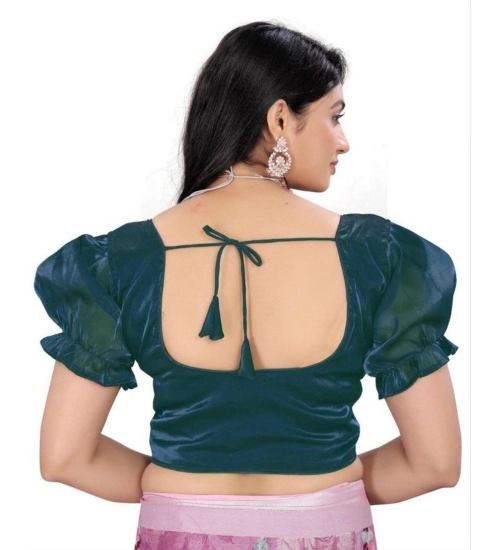 Generic Women's Jimmy Solid Designer Neck Elastic Sleeve Readymade Blouse (Teal 38 , Alterable up to 42)-PID65835 Generic Women's Jimmy Solid Designer Neck Elastic Sleeve Readymade Blouse (Teal 38 , Alterable up to 42)-PID65835
