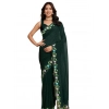 Generic Women's Georgette Printed Saree With Unstitched Blouse 5.5Mtr (Green)