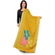 Generic Women's chanderi silk  Printed Dupatta (Yellow, Length: 2 Mtr)
