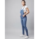 Generic Women's Denim Lycra Solid Buttoned Dungaree (Ice Blue) Generic Women's Denim Lycra Solid Buttoned Dungaree (Ice Blue)