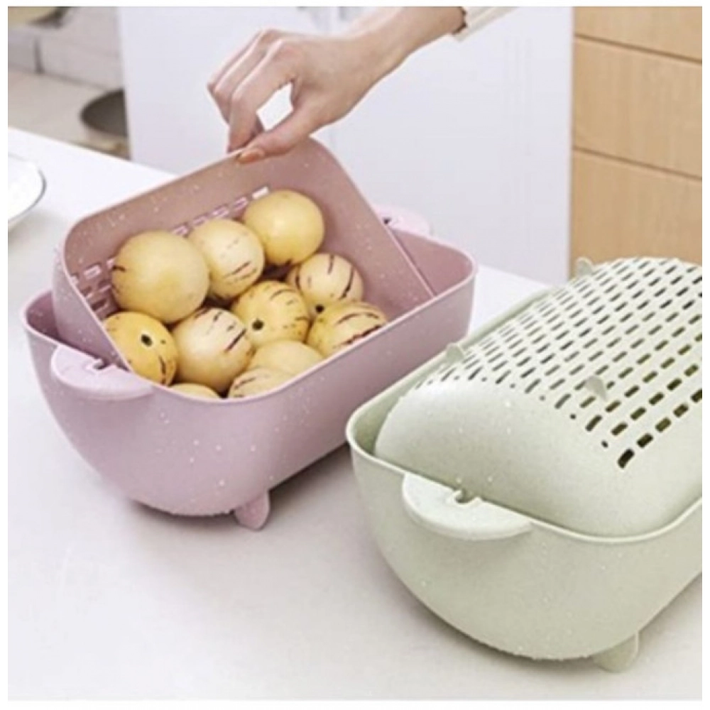 Generic Pack Of 2_Multi-Purpose Kitchen Basket – Ideal for Straining, Sieving, Washing And Holding Fruits or Foods (Color: Assorted )