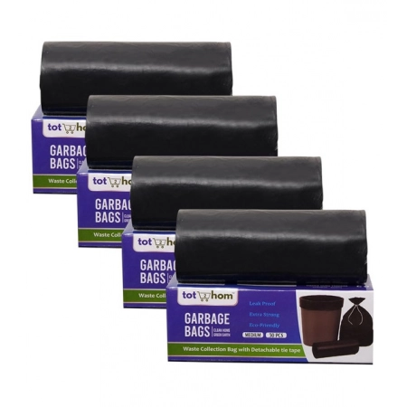 Generic Pack of 4 Plastic 19 x 21 Inches Garbage Bag (Black)